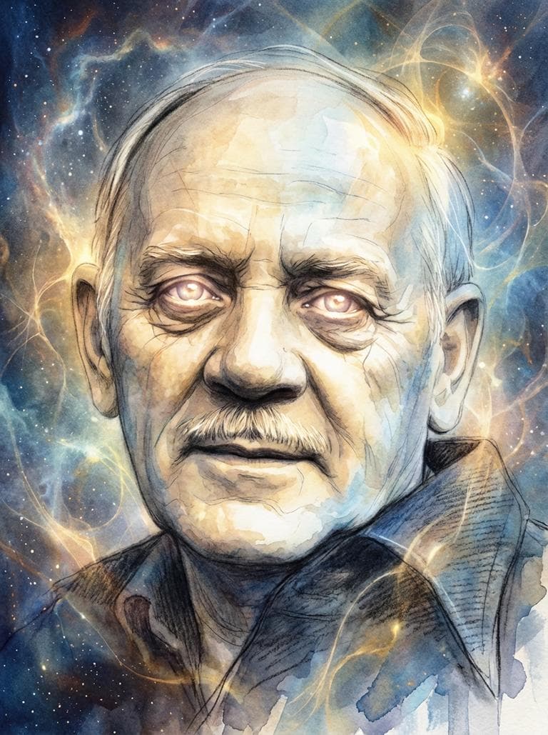 Künstlerisches mystisches Portrait von Robert Monroe